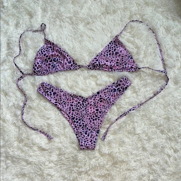 Kulani Kinis Pink Leopard Bikini - Picture 2 of 5
